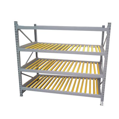 China Shelves Manufacturer Customized Wire Rod Rolling Rack With Strip Auto Parts 300kg Multi-Layer Fluid Sliding And Rolling Rack for sale