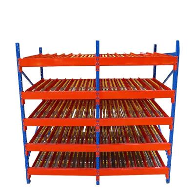 China First In System Manufacturer Customized Workshop Warehouse Heavy Fluid Tape Rack First In, First Out Rack Shelf Aluminum Alloy Roller Slide Rail Auto Parts Electronics Rack exit for sale