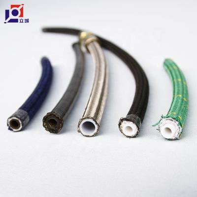 China PTFE heat resistant hose steel wire braided rubber hydraulic hoses with cotton wrapped for sale