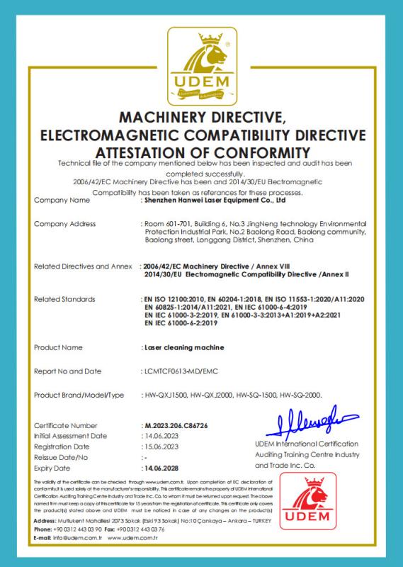 CE - Shenzhen Hanwei Laser Equipment Co., Ltd.