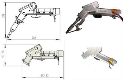 China High Speed Handheld Welding Head , Fiber Laser Welding Gun Multifunctional for sale