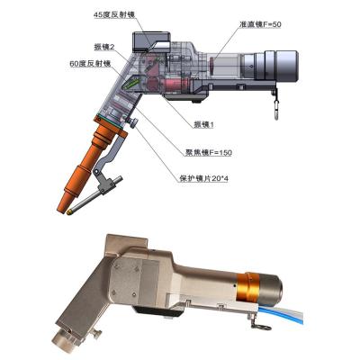 China Handheld dubbel wankelend lasersweishoofd met verschillende lasstraalpatronen Te koop