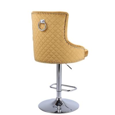 China Swivel Velvet Design Strong Adjustable Modern Bar Furniture Chair for sale