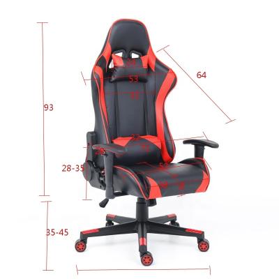 China YB-2013 Red Executive PU Leather Adjustable Arm Computer Seat (Height) Racing Chair Set for sale