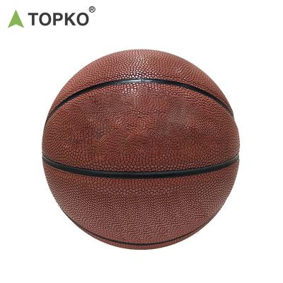 China TOPKO Men Over 12 Years Thickened Soft Leather Rubber Basketball Made For Indoor And Outdoor Basketballs Basketball Games Diameter 24.6CM for sale