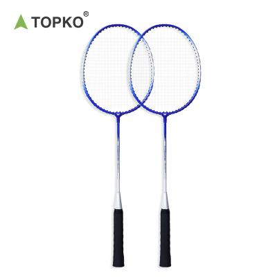 China Durable Type TOPKO Outdoor Backyard Games Iron Lightweight Professional Alloy Badminton Rackets Durable Wire Badminton Rackets for sale