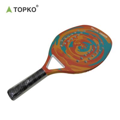 China High quality carbon fiber racket tennis beach TOPKO fiberglass beach paddle/Padel custom racket 50*26*3cm for sale