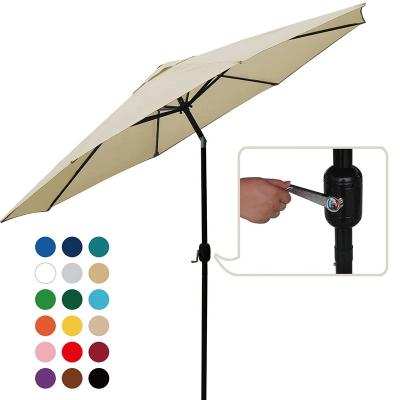 China Push Button Tilt & Outdoor Straight Umbrella WHOLESALE CUSTOM UMBRELLA System 9ft Polyester Crank Polyester Beach for sale