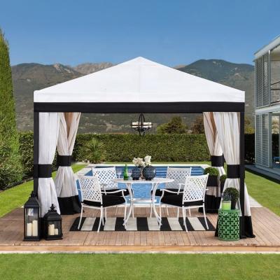 China ABCCANOPY White Roof 10 ft. W x 10 ft. D UV Treated Steel Patio Gazebo with White Side Wall and White Mesh Walls for sale