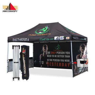 China 10x15ft commercial/home custom printing folding tent with sidewalls hot sale half frame folding awning aluminum tent for sale