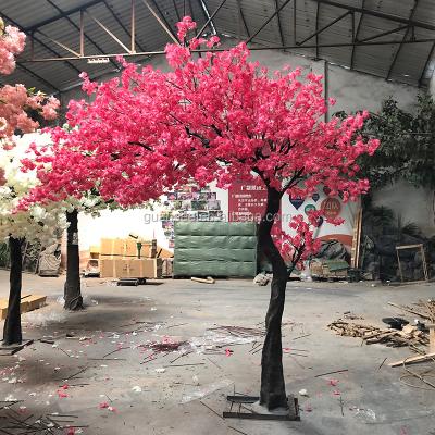 China GST220 3m Tall Eco-friendly Plastic Trunk Red Cherry Blossom Tree For Wedding for sale