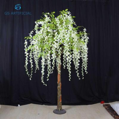 China Wholesale Silk Plant Stage Artificial Flower Wisteria Tree Party Garden Decor Eco-friendly for sale