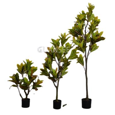 China Manufacturer Eco-friendly Plastic Indoor Outdoor Decoration Ficus Microcarpa Banyan Tree Artificial Potted Plant for sale