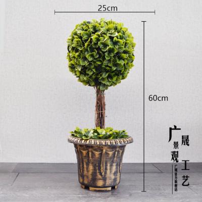 China UV Rated Potted Boxwood Bonsai Trees Artificial Triple Topiary Trees 40-150cm Eco-friendly Ball Outdoor for sale