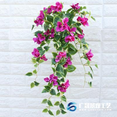 China Eco-friendly High Quality Real Touch Flower Bush Hanging Artificial Bougainvillea Wall Hanging Flower for sale