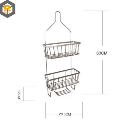 China Dekoratives Bad Metall Dusche Caddy mit Haken und Shampoo Display Basket über Badewanne zu verkaufen