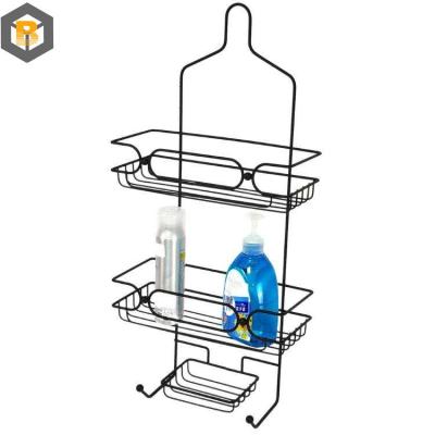 Chine Personnalisé par 2D / 3D / dessin 2 Tier Metal Black organisateur de panier de salle de bain pour douche à vendre