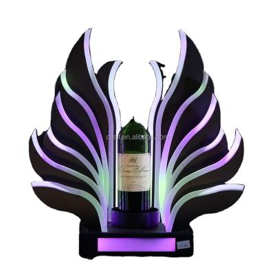 China Sustainable VIP discolorable LED Wine Presenter wine glorifier green display stand for nightclub Bar lounge party wedding for sale