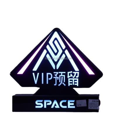 China Home Party Barware Bar Accessories Chinese Factory Acrylic Led Display VIP Reserved Signs In Restaurant for sale