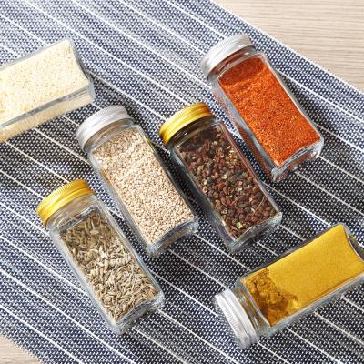 China Steamable Seasoning Bottles Wholesale Square Glass Jars For Spices Storage Bottles Jars for sale