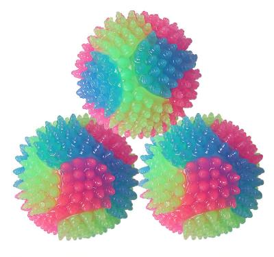 China Stocked Rubber Luminous Pet Toy Chewing Ball Dog Non-Toxic Night Training To Chew Hedgehog Ball for sale