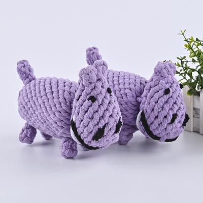 China Wholesale Stocked Pet Supplies Toys Hippo Shaped Dolls Small Cotton Puppet Cotton Yarn Toys for sale