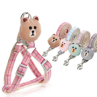 China Stocked Pet Traction Rope Color Cartoon Bear Chest Strap Dog Chain Walking Medium Dogs Cat Dog Rope Accessories Small for sale