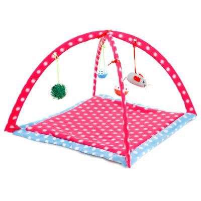 China Cat Tent Activity Center Stocked With Toys Cat Activity Center Interactive Play Area Hanging Station For Cats for sale