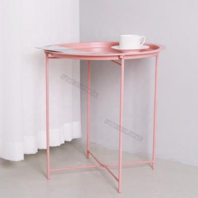 China New Arrival Furniture End Table Round Steel Table Foldable for sale