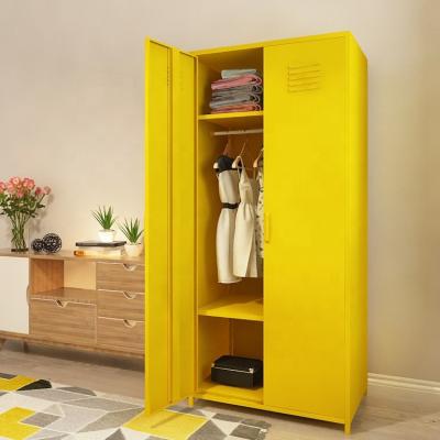 China Simple Design 2 Door Adjustable Steel Wardrobe(Other) Closet For Clothes for sale