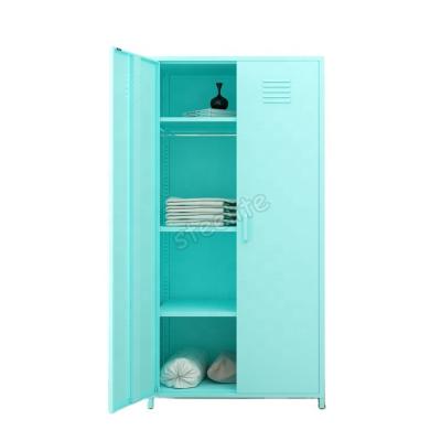 China Hot Selling Almirah Steel (Other) Luoyang Adjustable Factory 1 Door 2 Door Colorful Bedroom Wardrobe for sale