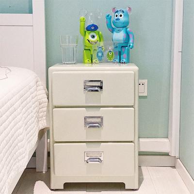 Cina Knocked Down Simple Modern Bedroom Furniture Nightstand Metal Bedside Table With Drawer in vendita