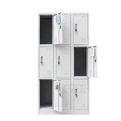 China Dismantled 9 Door Locker Metal Storage Cabinet Steel Locker For Cloakroom for sale