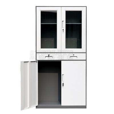 중국 Modern Double Door Iron Side Filing Cabinet Metal With 2 Drawer 판매용