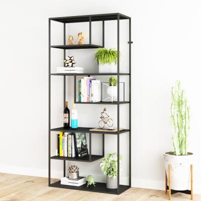 Cina Knocked Down Black Steel Corner Furniture Living Room Storage Display Stand Bookcase Home Design in vendita