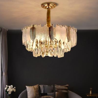 China Modern Modern LED Crystal Luxury Acrylic Pendant Light Hanging Dining Room Chandeliers For Living for sale