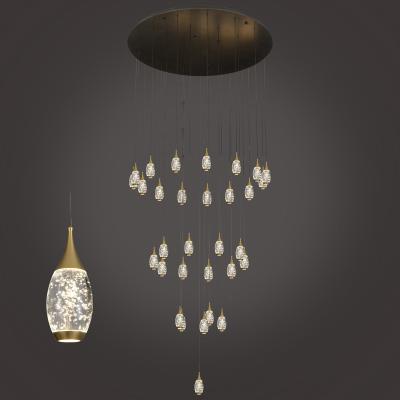 China Modern Luxury Crystal Chandelier Lighting Modern Style Living Room Large Rotating Chandelier With High Ceiling for sale