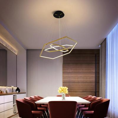 China Modern Indoor Acrylic Decoration 40w 63w 115w 120w LED Stainless Steel Hanging Pendant Light for sale