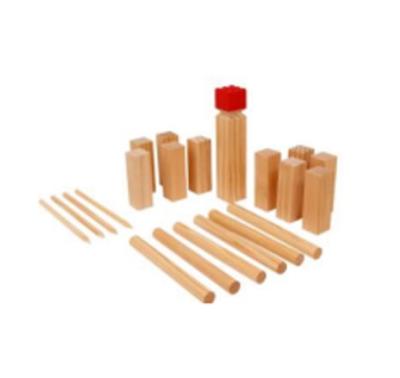 China Factory Direct Hot Selling Goods Kids Outdoor Game Wooden Mini Kubb Toys With Two Brassies for sale