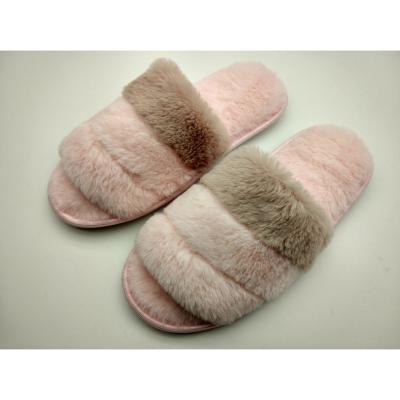 China Fashion Trend Fur Slipper Woman Ladies Indoor Slippers Comfortable Fuzzy Slides Fur Open Toe Slippers for sale