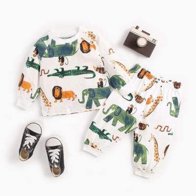 China Vintage factory direct sales high quality children's cartoon pajamas hot autumn cotton two-piece suit for sale