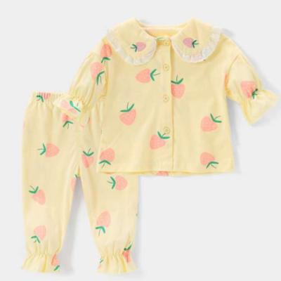 China Widespread Top Quality Breathable Most Trustworthy Manufacturer Strawberry Baby Cotton Pajamas Set Kid for sale