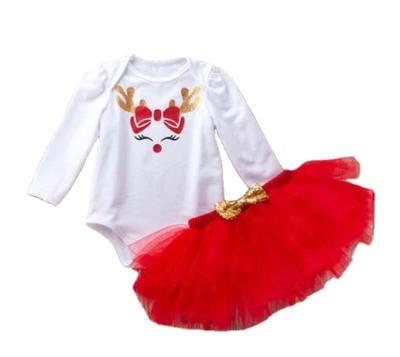 China Breathable Factory Directly Supply Favorable Price Widespread Deer Print 2 Piece Baby Pajamas Set Baby Skirt for sale