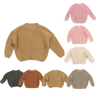 China Hot Sale Spring Autumn Solid Anti-pilling Girls' Custom Knit Long Sleeve Baby Kids Warm Sweaters for sale