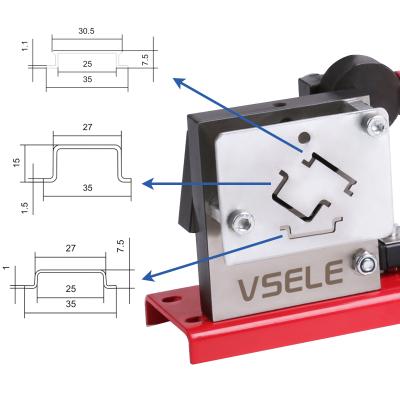 China Cutting of the din rail steel and din aluminum rail cutting machine with ruler easy cutting with measuring gauge for 35X7.5mm 35x15mm din rail cutter for sale