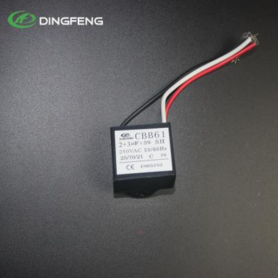 China AC diagram capacitor / 3uf motor fan ceiling wiring harness cbb61 for sale