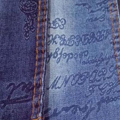 China Wholesale 4322B310 Alphabet Pattern Anti-Static Embossed Denim Fabric for sale