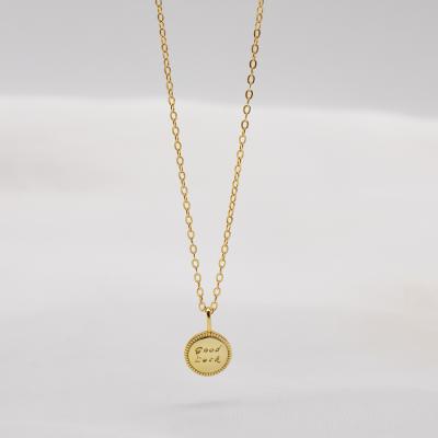 China BOHEMIA factory wholesale jewelry S925 gold sterling silver necklace with gold round coin pendant necklace for sale