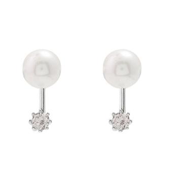 China CLASSIC S925 Sterling Silver Simple Exquisite Pearl Temperament Edges Designer Fashion Simple Back-Hanging Earrings for sale