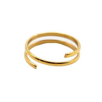 China FASHIONABLE Shape Gold Plated Multilayer Design Narrow Stainless Steel Engraved Ring for sale